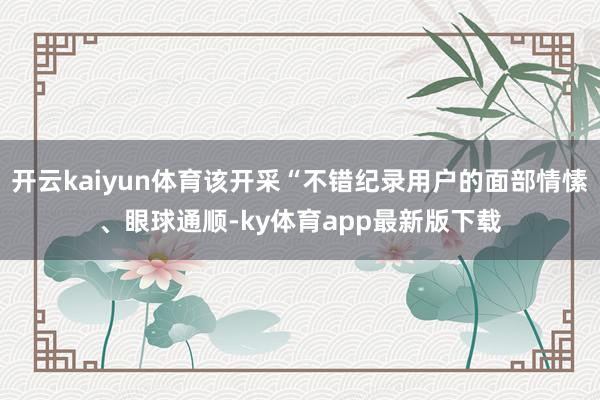 开云kaiyun体育该开采“不错纪录用户的面部情愫、眼球通顺-ky体育app最新版下载