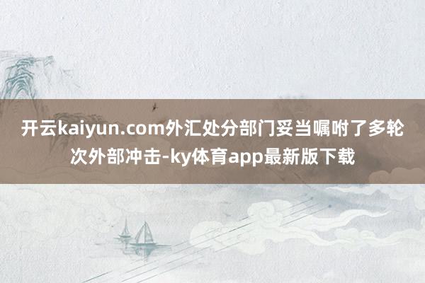 开云kaiyun.com外汇处分部门妥当嘱咐了多轮次外部冲击-ky体育app最新版下载