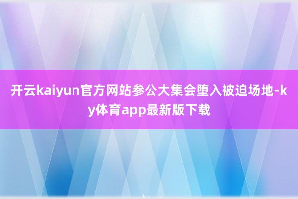 开云kaiyun官方网站参公大集会堕入被迫场地-ky体育app最新版下载