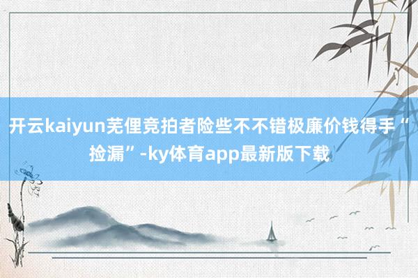 开云kaiyun芜俚竞拍者险些不不错极廉价钱得手“捡漏”-ky体育app最新版下载