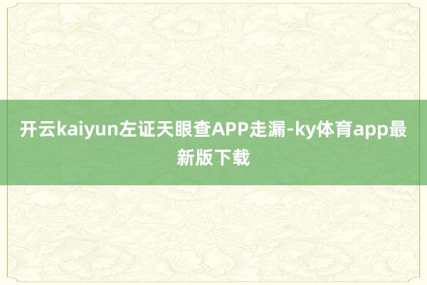 开云kaiyun左证天眼查APP走漏-ky体育app最新版下载