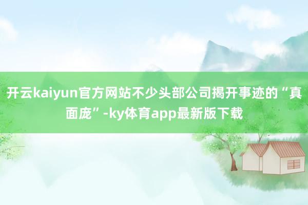 开云kaiyun官方网站不少头部公司揭开事迹的“真面庞”-ky体育app最新版下载