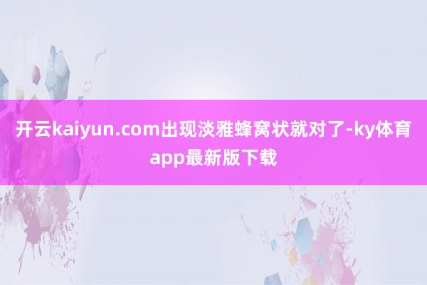 开云kaiyun.com出现淡雅蜂窝状就对了-ky体育app最新版下载