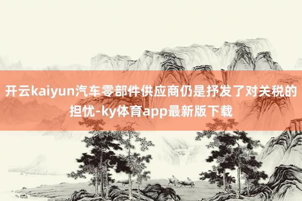 开云kaiyun汽车零部件供应商仍是抒发了对关税的担忧-ky体育app最新版下载
