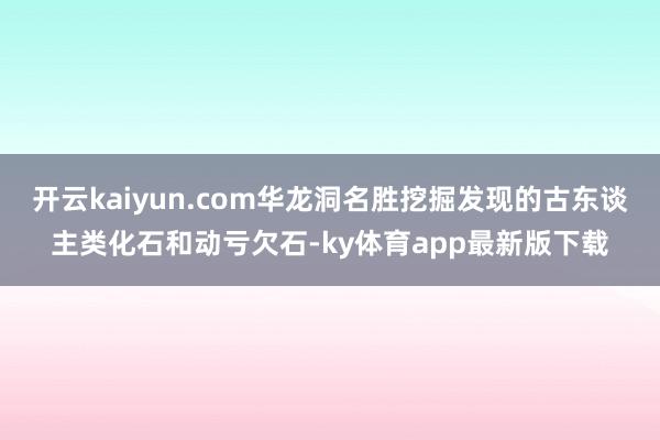 开云kaiyun.com华龙洞名胜挖掘发现的古东谈主类化石和动亏欠石-ky体育app最新版下载