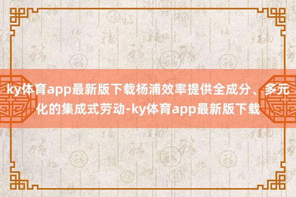 ky体育app最新版下载杨浦效率提供全成分、多元化的集成式劳动-ky体育app最新版下载