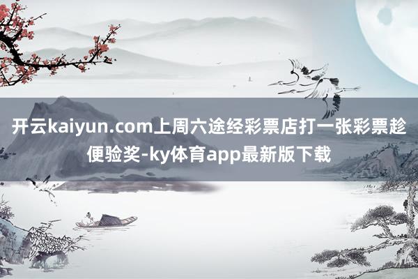 开云kaiyun.com上周六途经彩票店打一张彩票趁便验奖-ky体育app最新版下载