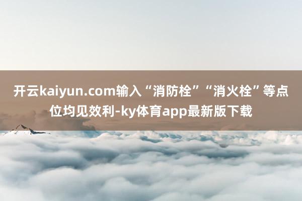开云kaiyun.com输入“消防栓”“消火栓”等点位均见效利-ky体育app最新版下载