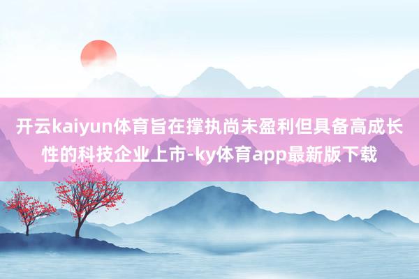 开云kaiyun体育旨在撑执尚未盈利但具备高成长性的科技企业上市-ky体育app最新版下载