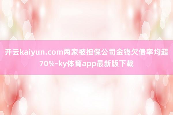 开云kaiyun.com两家被担保公司金钱欠债率均超70%-ky体育app最新版下载