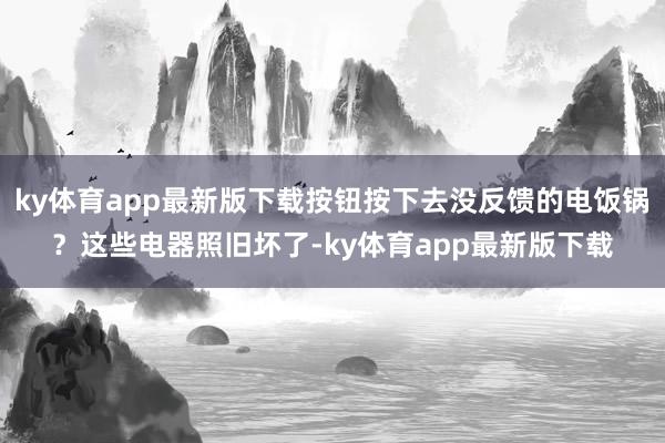 ky体育app最新版下载按钮按下去没反馈的电饭锅？这些电器照旧坏了-ky体育app最新版下载