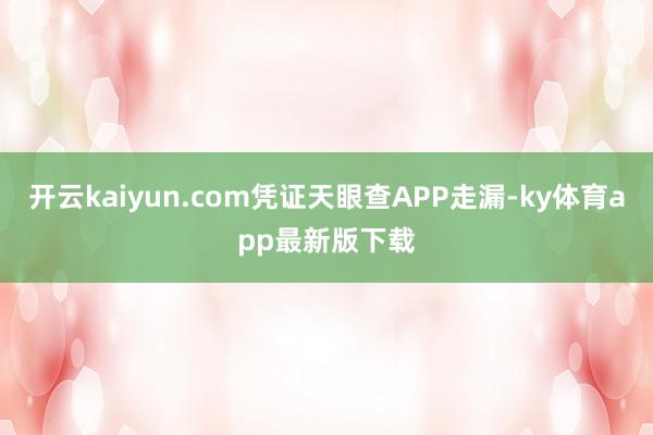 开云kaiyun.com凭证天眼查APP走漏-ky体育app最新版下载