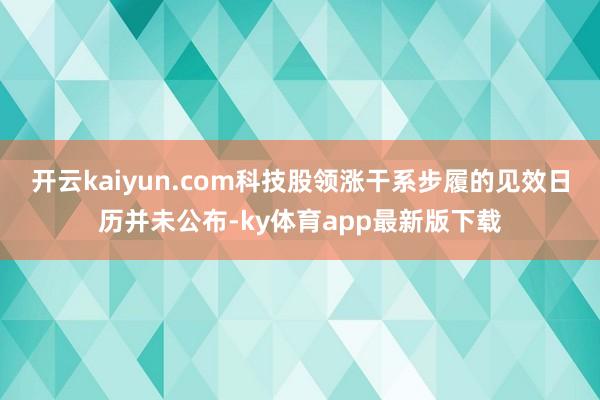 开云kaiyun.com科技股领涨干系步履的见效日历并未公布-ky体育app最新版下载
